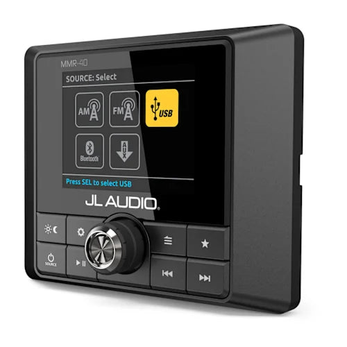 JL Audio® wired remote controller for MediaMaster® source unit with full-colour LCD display (MMR-40)